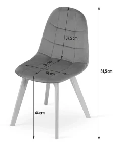 Chaise Valora NUUC en velours gris foncé, design ergonomique x3