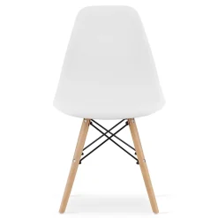 Chaise Valora OSAKA blanche, pieds naturels, design ergonomique x2