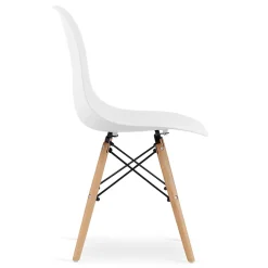 Chaise Valora OSAKA blanche, pieds naturels, design ergonomique x2