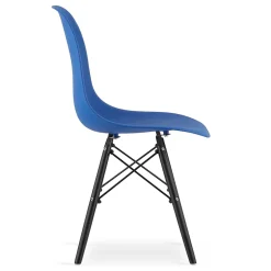 Chaise Valora OSAKA bleue et noire, pieds ergonomiques pour salon