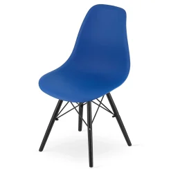 Chaise Valora OSAKA bleue et noire, pieds ergonomiques pour salon