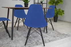 Chaise Valora OSAKA bleue et noire, pieds ergonomiques pour salon