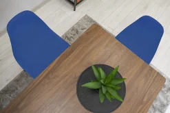 Chaise Valora OSAKA bleue et noire, pieds ergonomiques pour salon