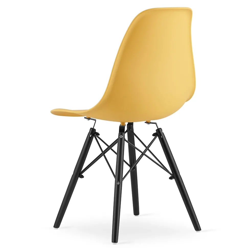 Chaise Valora OSAKA, couleur moutarde, pieds noirs, pour salon (x2)