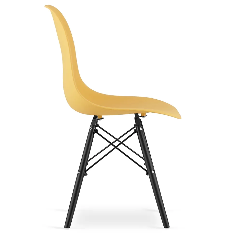 Chaise Valora OSAKA, couleur moutarde, pieds noirs, pour salon (x2)
