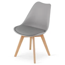 Chaise Valora RIKX grise, design ergonomique pour salon x4