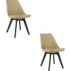 Chaise VALORA RIXK - Beige foncé avec pieds noirs x 2