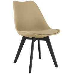 Chaise VALORA RIXK - Beige foncé avec pieds noirs x 2