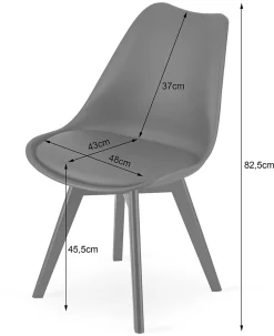 Chaise VALORA RIXK - Beige foncé avec pieds noirs x 2