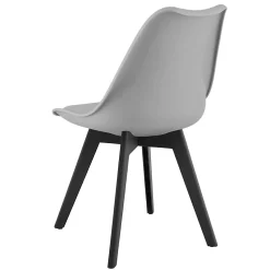 Chaise VALORA RIXK - Grise avec pieds noirs pour salon, bureau, salle à manger x1