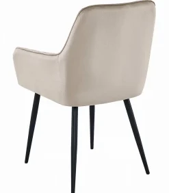 Chaise VALORA SOLDEN - Velours beige foncé avec pieds noirs x 2