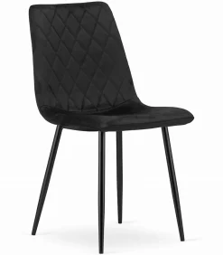 Chaise VALORA TURIN - Design intemporel en velours noir x 4