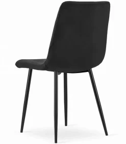 Chaise VALORA TURIN - Design intemporel en velours noir x 4