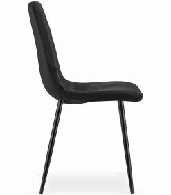 Chaise VALORA TURIN - Design intemporel en velours noir x 4