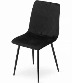 Chaise VALORA TURIN - Design intemporel en velours noir x 4