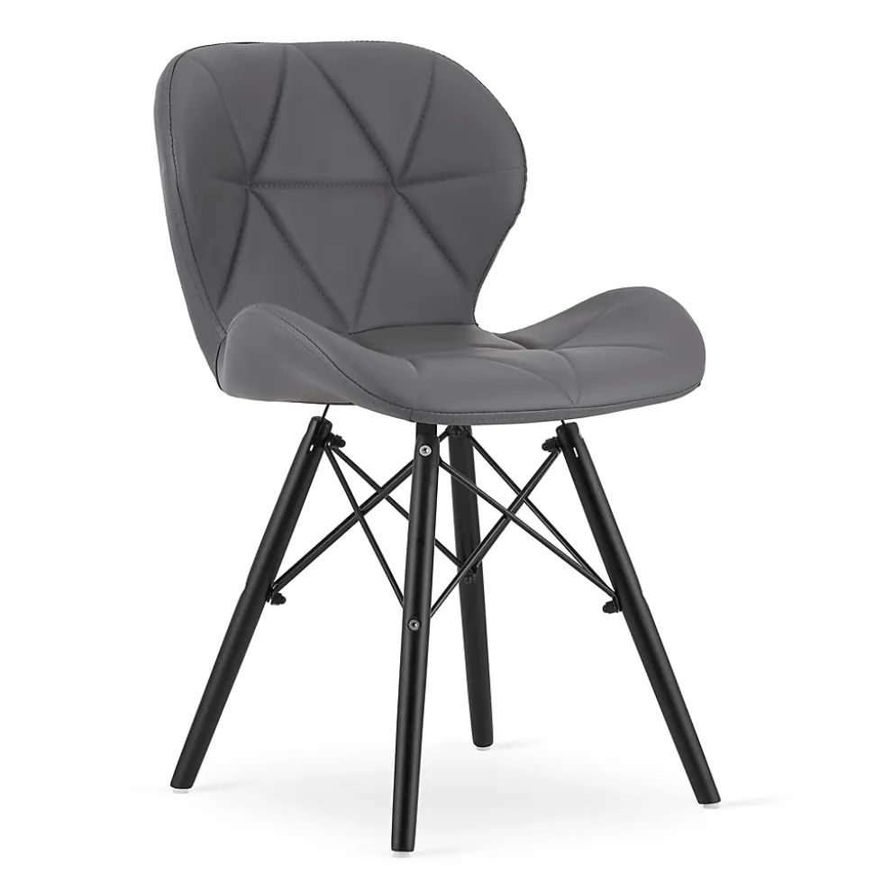 Chaise VALORA WAKO - Design ergonomique moderne, grise avec pieds noirs x 2