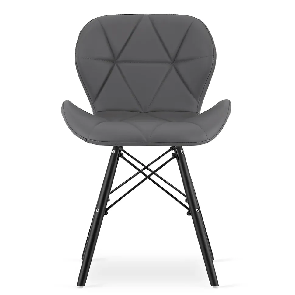 Chaise VALORA WAKO - Design ergonomique moderne, grise avec pieds noirs x 2