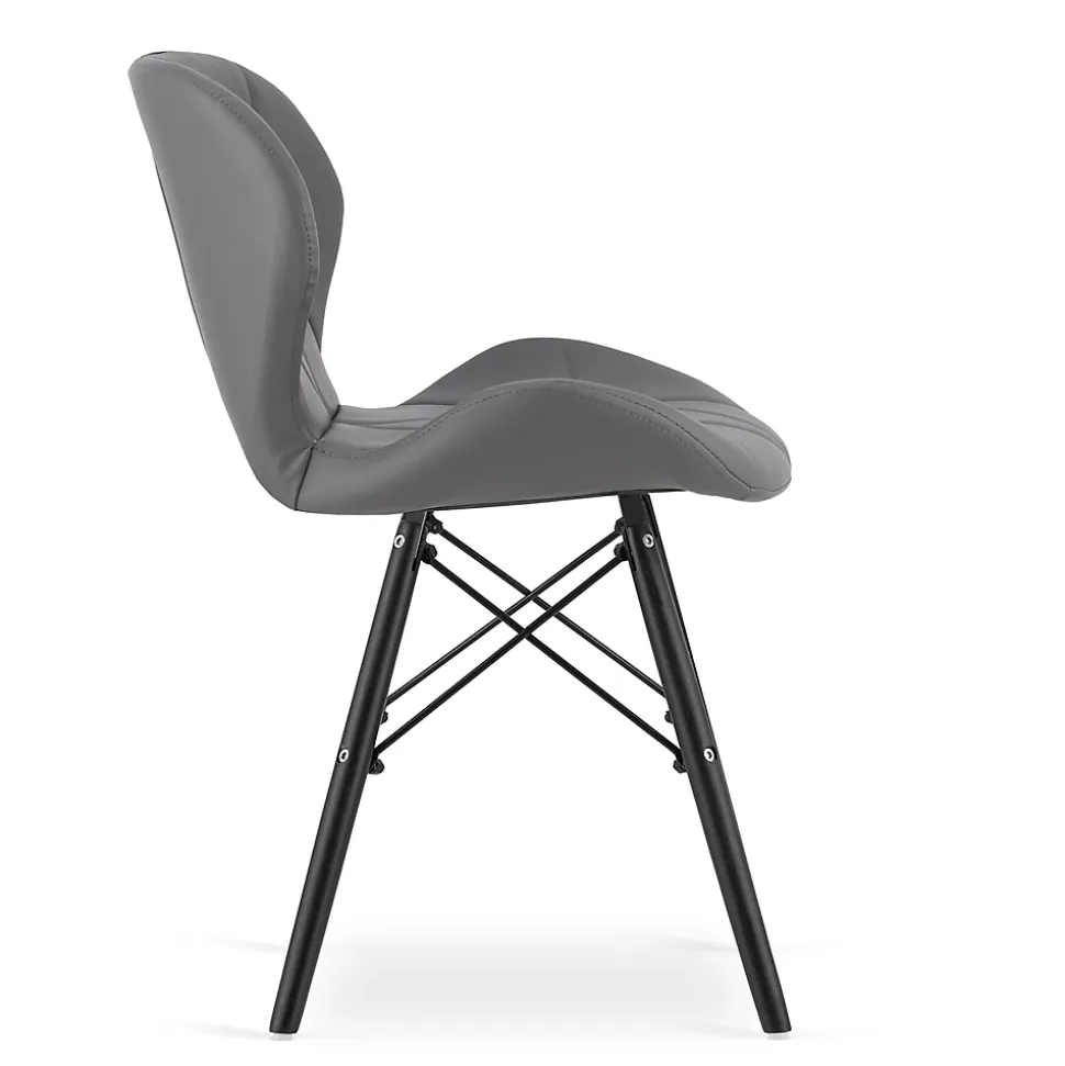 Chaise VALORA WAKO - Design ergonomique moderne, grise avec pieds noirs x 2
