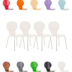 Chaises empilables - CLP - DIEGO - Siège en bois - Ergonomique - Entretien facile - 10 couleurs
