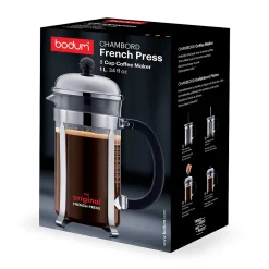 CHAMBORD - Cafetiere a piston BODUM , 8 tasses, 1.0 l, acier inox