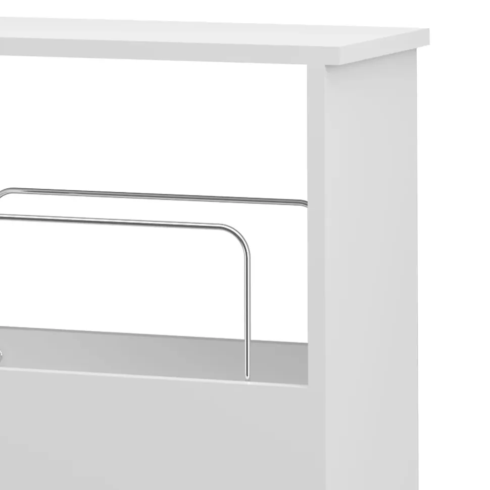 Chariot à roulettes Katra 67 x 40 x 20 cm blanc en.casa