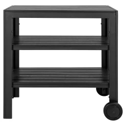 Chariot à Thé Taormina en Aluminium Noir avec 3 Étagères Pratiques