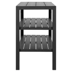 Chariot à Thé Taormina en Aluminium Noir avec 3 Étagères Pratiques