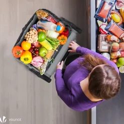 Chariot de course pliable aluminium 2 roues avec sac isotherme gris VOUNOT