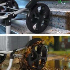 Chariot de course pliable aluminium 2 roues avec sac isotherme gris VOUNOT