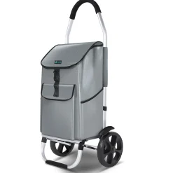 Chariot de course pliable aluminium 2 roues gris VOUNOT