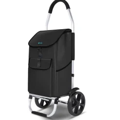 Chariot de course pliable aluminium 2 roues noir VOUNOT