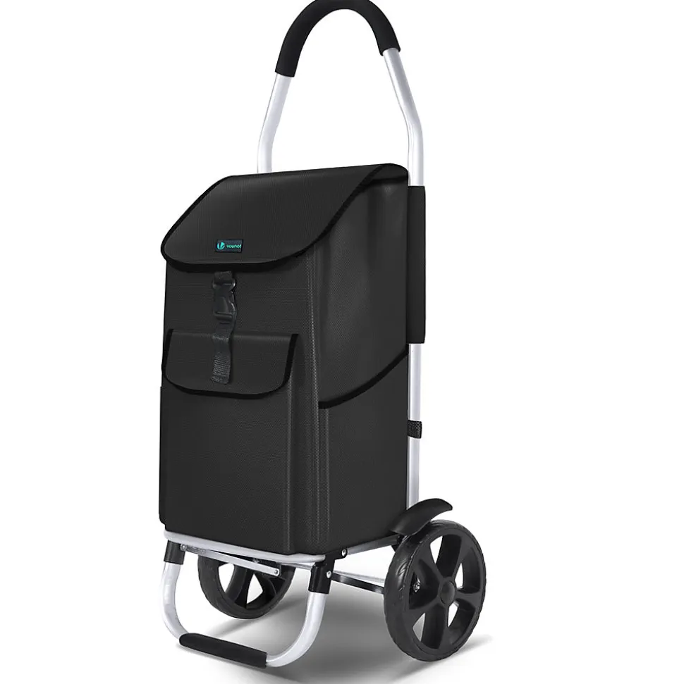 Chariot de course pliable aluminium 2 roues noir VOUNOT