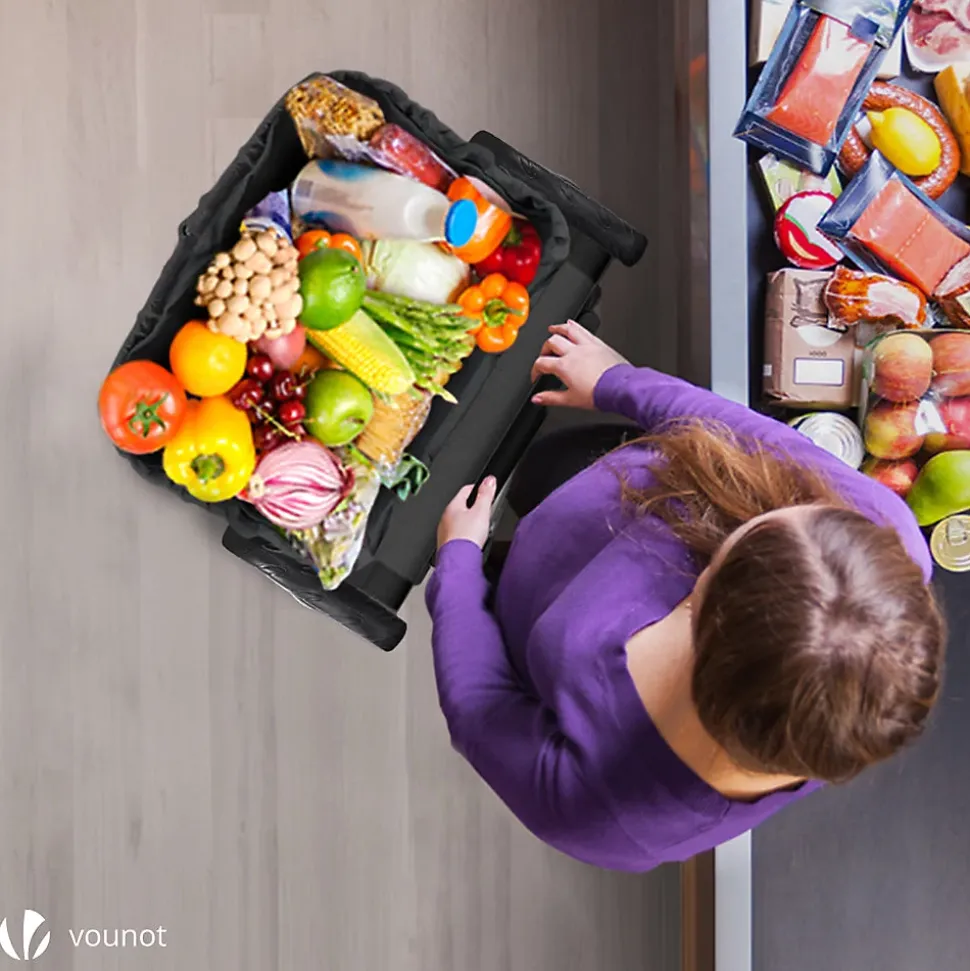 Chariot de course pliable aluminium 2 roues noir VOUNOT