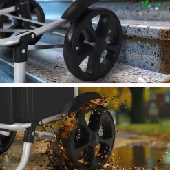 Chariot de course pliable aluminium 2 roues noir VOUNOT