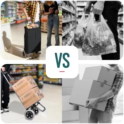 Chariot de courses 2 roues pliable 59L noir VOUNOT