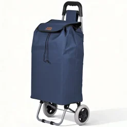 Chariot de courses 2 roues pliable 59L bleu marine VOUNOT
