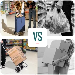 Chariot de courses 2 roues pliable 59L bleu marine VOUNOT