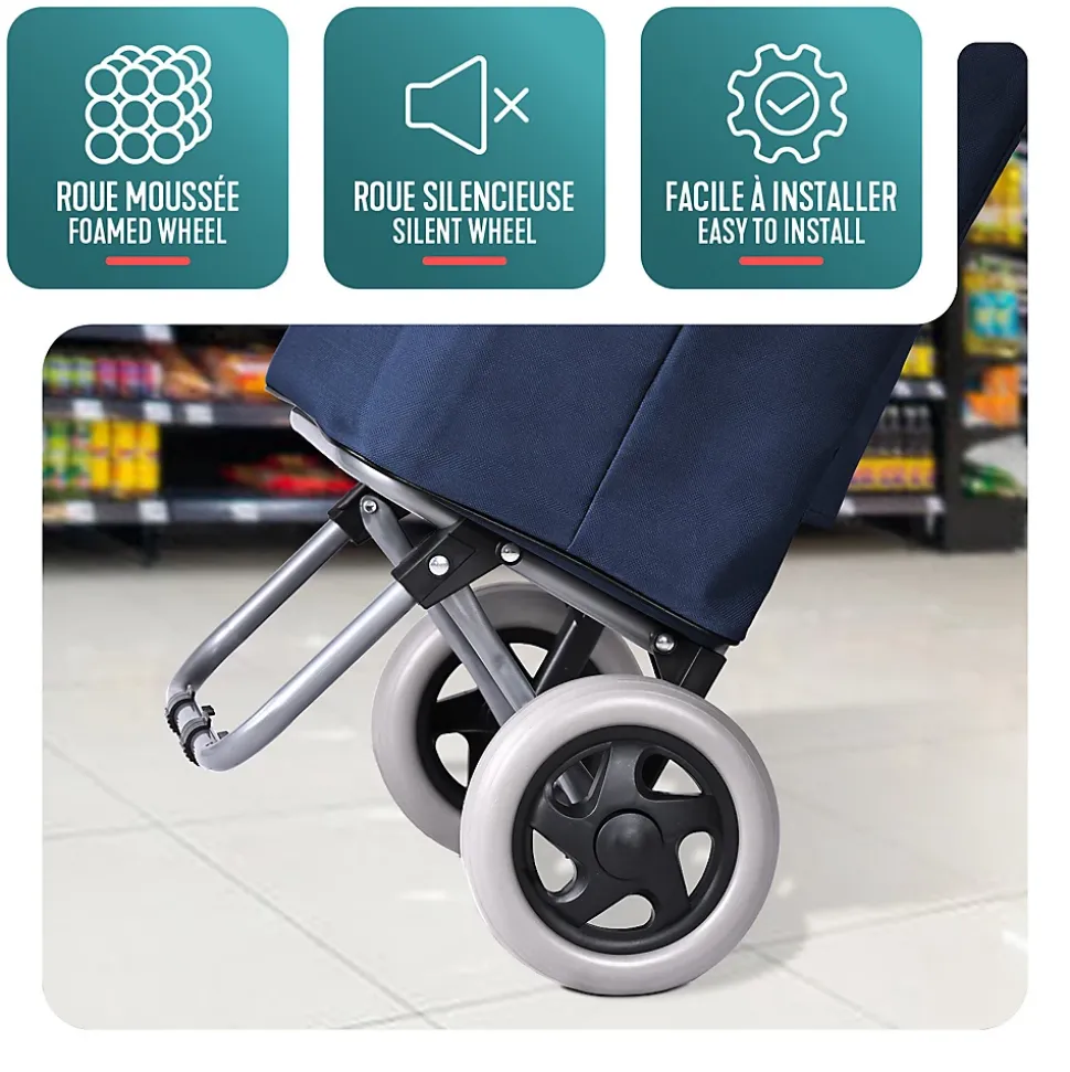 Chariot de courses 2 roues pliable 59L bleu marine VOUNOT