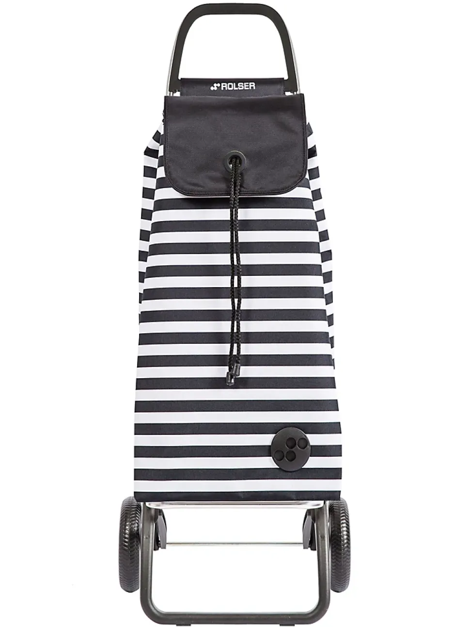 Chariot de courses Imax 2 roues Rolser rayé noir et blanc