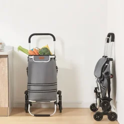 Chariot de courses Neef gris foncé en.casa