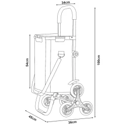 Chariot de courses Neef noir en.casa