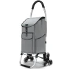 Chariot de courses pliable monte escalier aluminium gris VOUNOT