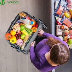 Chariot de courses pliable monte escalier aluminium gris VOUNOT