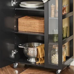 Chariot de Service à Roulettes,Meuble de Rangement Cuisine et Salon,Noir,FKW75-SCH,SoBuy