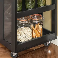 Chariot de Service à Roulettes,Meuble de Rangement Cuisine et Salon,Noir,FKW75-SCH,SoBuy