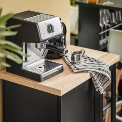 Chariot de Service à Roulettes,Meuble de Rangement Cuisine et Salon,Noir,FKW75-SCH,SoBuy