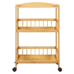 Chariot de service Huddinge bambou 80 x 53 x 30 cm naturel noir en.casa