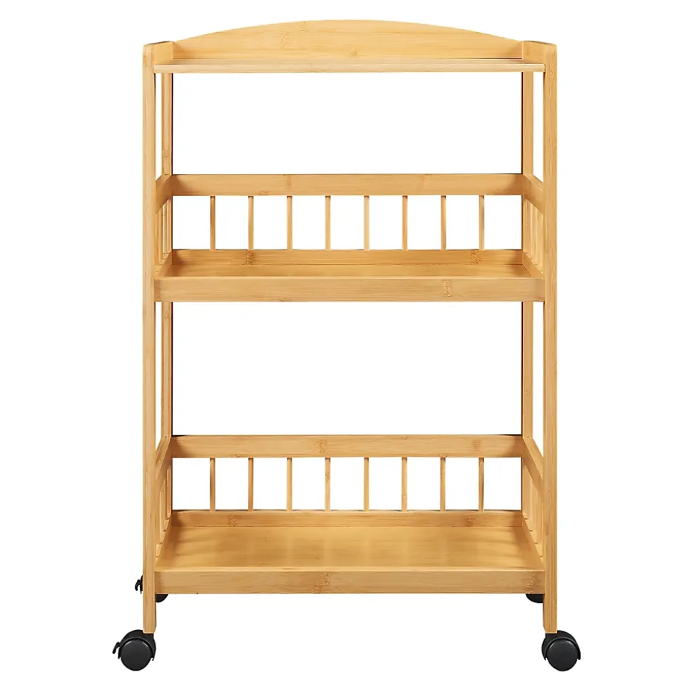 Chariot de service Huddinge bambou 80 x 53 x 30 cm naturel noir en.casa