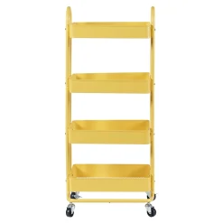 Chariot de service Pyhäntä à 4 paniers acier 104 x 46 x 35 cm jaune en.casa
