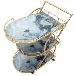 CHARIOT MÉLANGE VERRE MARBRE CM71X45.5X84.5